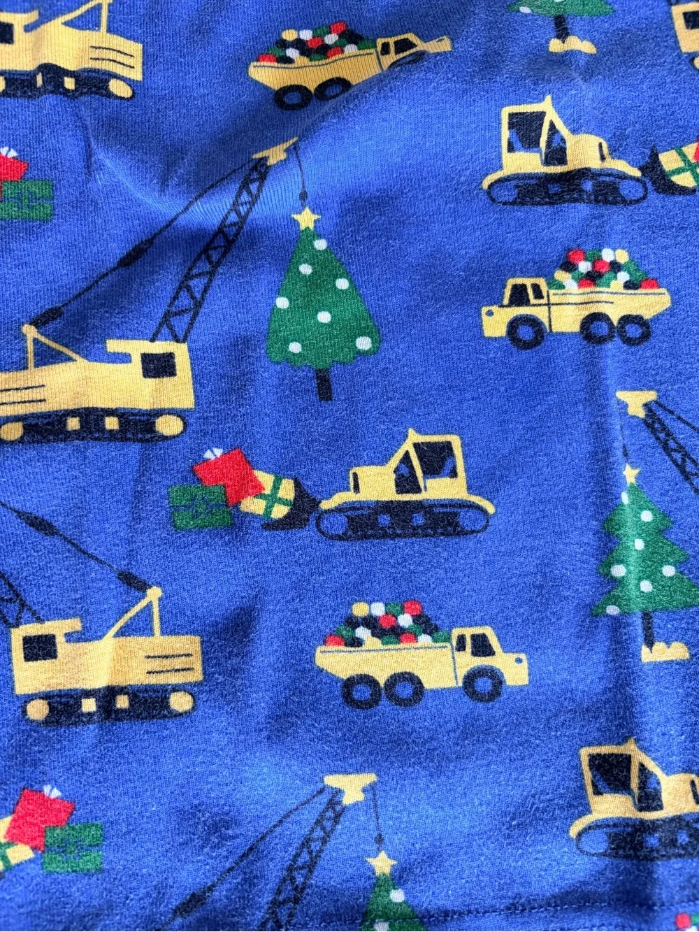 Blue Construction Truck Kids Pajama Set